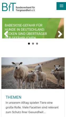 Vorschau der mobilen Webseite www.bft-online.de, Bundesverband für Tiergesundheit (BfT)
