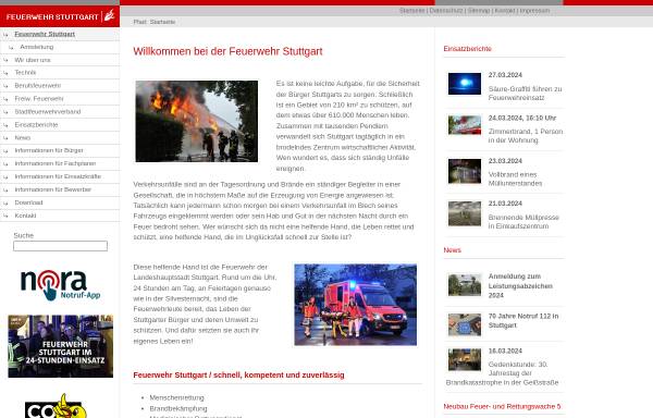 Vorschau von www.feuerwehr-stuttgart.de, Feuerwehr Stuttgart