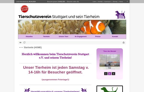 Vorschau von stuttgarter-tierschutz.de, Stuttgarter Tierschutz