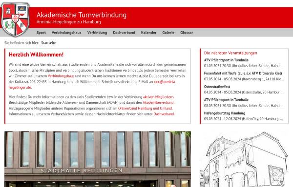 Vorschau von www.arminia-hegelingen.de, Arminia zu Hamburg