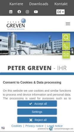 Vorschau der mobilen Webseite www.peter-greven.de, Peter-Greven Fettchemie GmbH