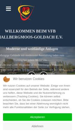 Vorschau der mobilen Webseite www.vfb-hallbergmoos.de, VfB Hallbergmoos - Goldach e.V.