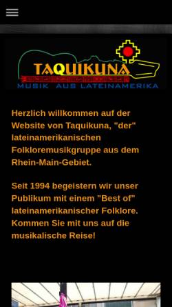 Vorschau der mobilen Webseite www.taquikuna.de, Taquikuna