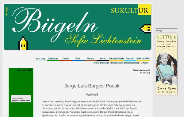 Vorschau von www.satt.org, Jorge Luis Borges' Poetik
