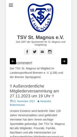 Vorschau der mobilen Webseite www.tsv-stmagnus.de, TSV ST.Magnus - Volleyball