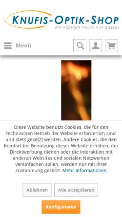Vorschau der mobilen Webseite knufis-optik-shop.de, Funk Optik - Foto GmbH