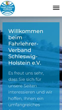 Vorschau der mobilen Webseite www.fahrlehrerverbandsh.de, Fahrlehrer-Verband Schleswig-Holstein e. V.