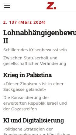 Vorschau der mobilen Webseite www.zeitschrift-marxistische-erneuerung.de, Z, Zeitschrift Marxistische Erneuerung