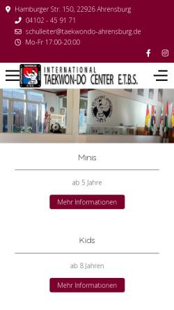 Vorschau der mobilen Webseite www.taekwondo-hamburg.info, Taekwon-Do Black Belt Center