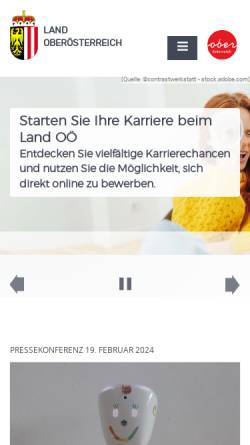Vorschau der mobilen Webseite www.land-oberoesterreich.gv.at, Oberösterreich