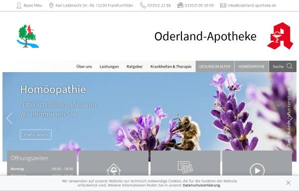 Vorschau von www.oderland-apotheke.de, Oderland-Apotheke