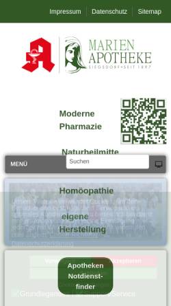 Vorschau der mobilen Webseite www.marien-apotheke-siegsdorf.de, Marien-Apotheke