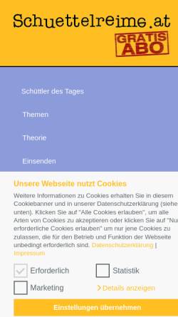 Vorschau der mobilen Webseite schuettelreime.at, Schüttelreime - Herz-Kestranek & Futter Ges.b.R.