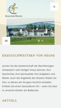 Vorschau der mobilen Webseite www.kloster-hegne.de, Kloster Hegne