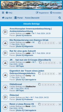 Vorschau der mobilen Webseite www.astra-cabrio-forum.de, Astra Cabrio Forum