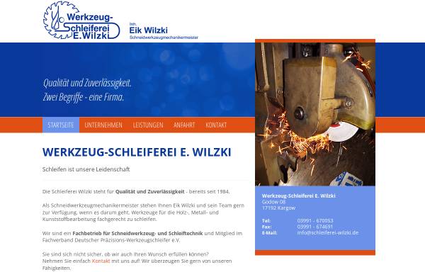 Vorschau von www.schleiferei-wilzki.de, Schleiferei Eberhard Wilzki