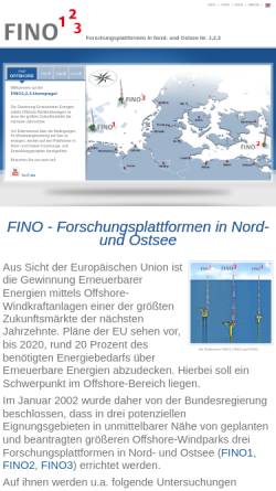 Vorschau der mobilen Webseite www.fino-offshore.de, FINO
