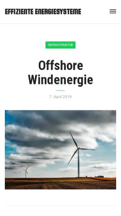 Vorschau der mobilen Webseite www.effiziente-energiesysteme.de, Offshore-Wind