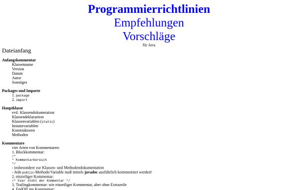 Vorschau von www.inf.fu-berlin.de, FU Berlin: Programmierrichtlinien