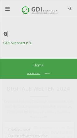 Vorschau der mobilen Webseite www.gdi-sachsen.de, GDI-Sachsen