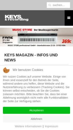 Vorschau der mobilen Webseite www.keys.de, Keys Online