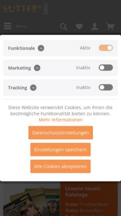 Vorschau der mobilen Webseite www.sutter-gmbh.de, Sutter GmbH