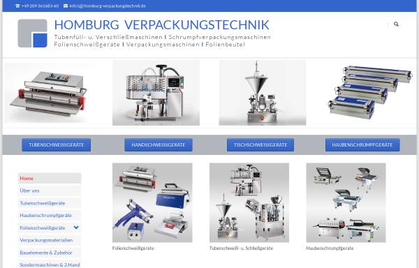 Vorschau von www.homburg-verpackungstechnik.de, Kai-Uwe Homburg, Verpackungsmaschinen und -geräte