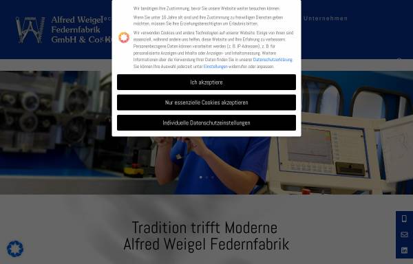 Vorschau von www.federn-weigel.de, Alfred Weigel KG Federnfabrik