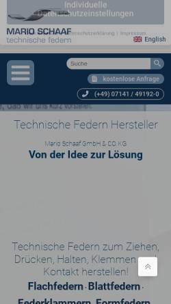 Vorschau der mobilen Webseite www.schaaf-federn.de, Mario Schaaf