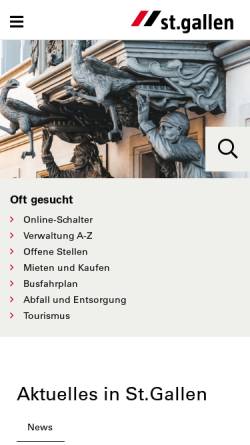 Vorschau der mobilen Webseite www.stadt.sg.ch, Stadtverwaltung St. Gallen, offizielle Seite