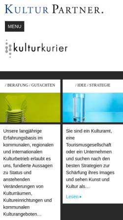 Vorschau der mobilen Webseite www.kulturpartner.de, KulturPartner Kultur und Kommunikation