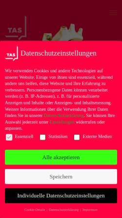 Vorschau der mobilen Webseite www.tas-agentur.de, TAS Agentur GmbH
