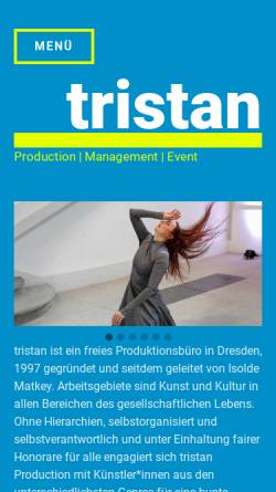 Vorschau der mobilen Webseite tristan.agency, Tristan production UG