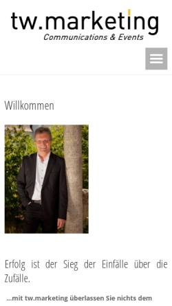 Vorschau der mobilen Webseite www.tw-marketing.de, TW-Marketing, Inh. Torsten Weikert