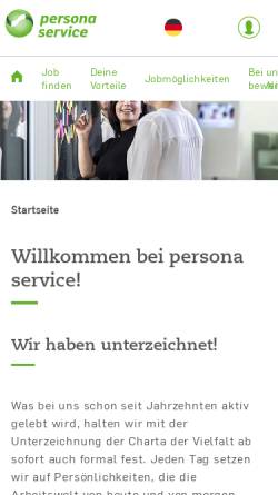 Vorschau der mobilen Webseite www.persona.de, Persona Service Verwaltungs AG & Co.KG