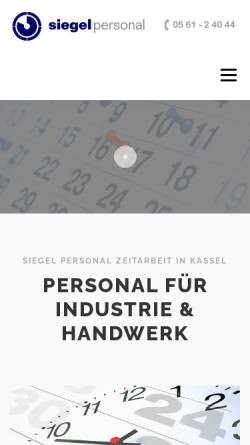 Vorschau der mobilen Webseite www.siegel-personal.de, Siegel Personal GmbH & Co. KG