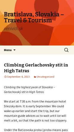 Vorschau der mobilen Webseite venividi.sk, Reisebüro Terra.Sk