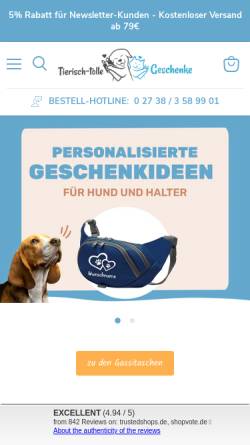 Vorschau der mobilen Webseite www.tierisch-tolle-geschenke.de, Pro Pet Shop
