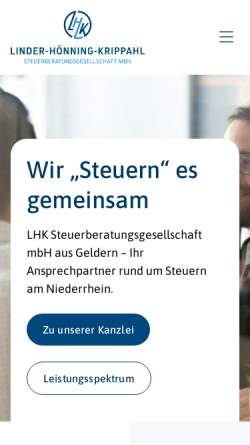 Vorschau der mobilen Webseite linder-hoenning.de, Linder-Hönning Steuerberatunggesellschaft mbH