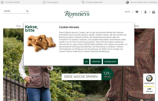 Vorschau von www.romneys.de, Romneys dogs and more
