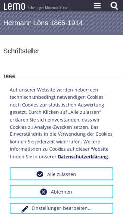 Vorschau der mobilen Webseite www.dhm.de, Hermann Löns