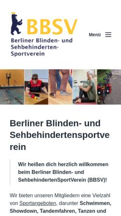 Vorschau der mobilen Webseite www.bbsv-online.org, Berliner Blinden- und Sehbehindertensportverein von 1928 e.V.