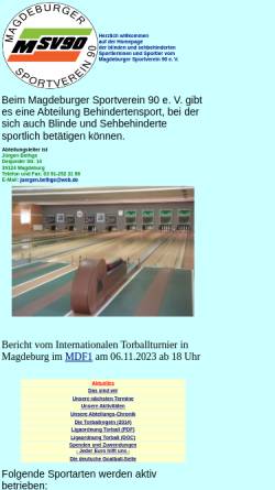 Vorschau der mobilen Webseite www.blindensport-md.de, Magdeburger Sportverein 90 e. V.