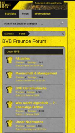 Vorschau der mobilen Webseite www.bvb-freunde.de, BVB-Freunde Deutschland