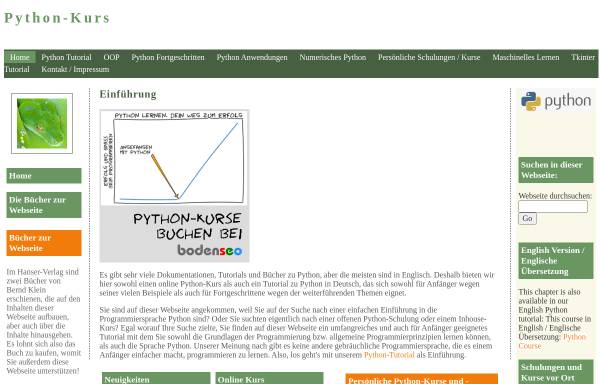 Vorschau von www.python-kurs.eu, Python-Kurs