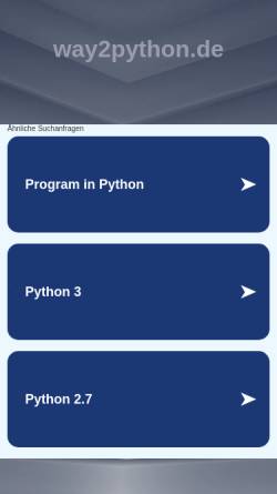 Vorschau der mobilen Webseite www.way2python.de, Der Python-Kurs für Einsteiger