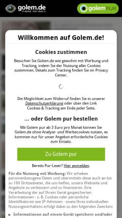 Vorschau der mobilen Webseite www.golem.de, Golem.de - Sonys Roboter-Hund als PDA und MP3-Player (Update)