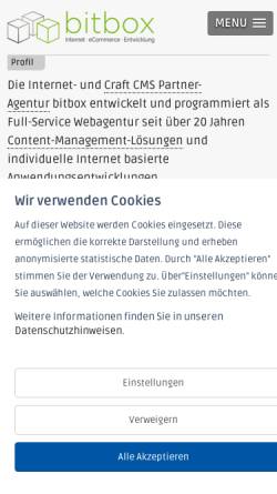 Vorschau der mobilen Webseite www.bitbox.de, bitbox GmbH & Co. KG