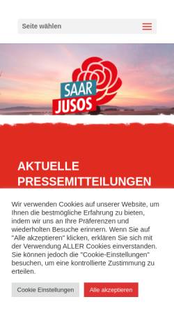 Vorschau der mobilen Webseite www.jusos.spd-saar.de, Jusos Saar