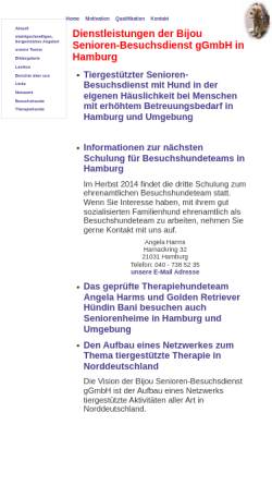 Vorschau der mobilen Webseite www.therapiehunde-hamburg.de, Bijou Senioren-Besuchsdienst